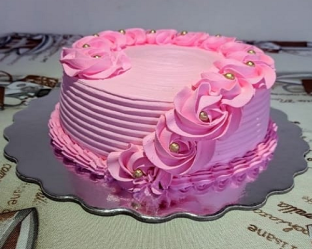 Pastelrosadoconcaidaderosetonesrosados